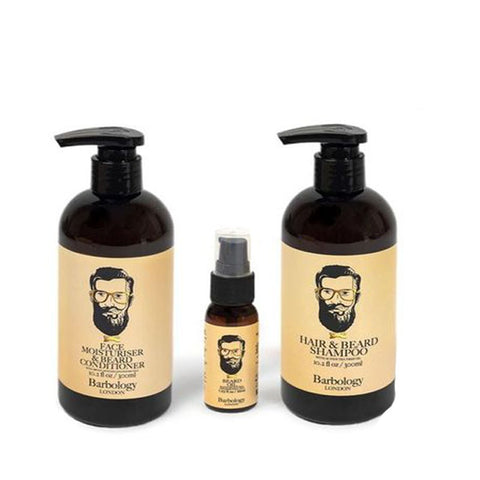 Barbology London Hair & Beard Shampoo, Conditioner & Oil 3Pcs Set